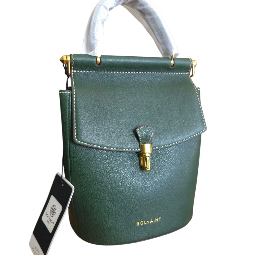 Bolvain The Françoise Backpack Deep Green Backpack/Hand Bag NWT - Picture 11 of 17